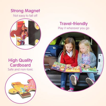 SYNARRY Princess Fairy Party Magnetic Puzzle for Kids Ages 3-5, Travel Toys - style: Princess Fairy