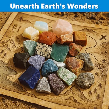 PIBEX Rock Collection Jumbo Kit, 20 Large Raw Rocks & Minerals - style: 20PC Jumbo Edition