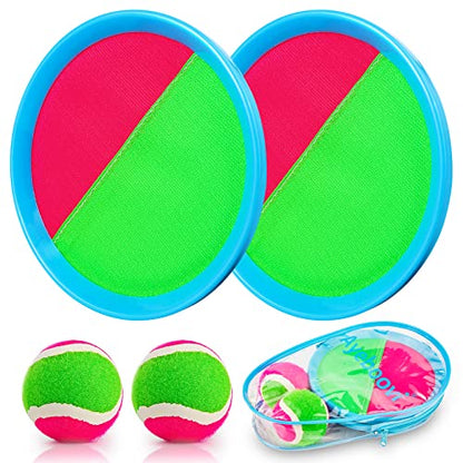 Ayeboovi Toss and Catch Ball Game Outdoor Beach Pool Toys for Kids Age 3-12 - style: 2 Paddles 2 Balls