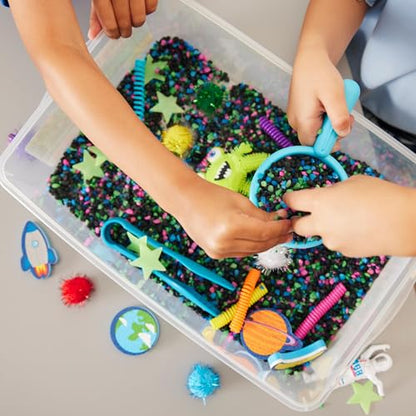 Creativity for Kids Sensory Bin: Outer Space Toys - Preschool and Toddler Sensory Toys, Kids Gifts for Boys and Girls Ages 3-5+, 10.25 x 14.5 x 4.75 inches - style: Outer Space