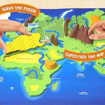 Imagimake Mapology Physical Features of World, Geography Game for Kids 8+ - style: Physical Features of the World