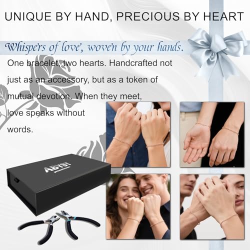 ABYST Permanent Bracelet Kit for Couples - DIY Forever Bracelets Making Set with Rose Gold Plated Chains - Romantic Infinity Jewelry for Anniversary (Rose Gold) - color: Rose Gold
