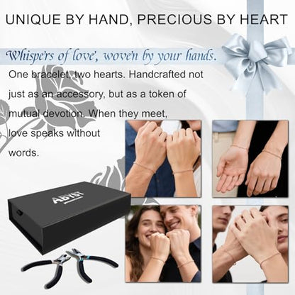 ABYST Permanent Bracelet Kit for Couples - DIY Forever Bracelets Making Set with Rose Gold Plated Chains - Romantic Infinity Jewelry for Anniversary (Rose Gold) - color: Rose Gold