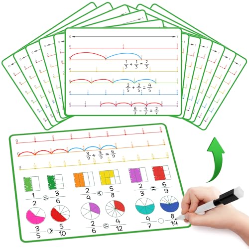 12 PCS Fraction Manipulatives Math Games for Kids Elementary