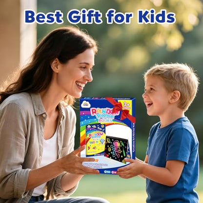 ZMLM Scratch Paper Art-Crafts Gift: 2 Pack Rainbow Notebooks Supplies Toys - color: Starry Blue
