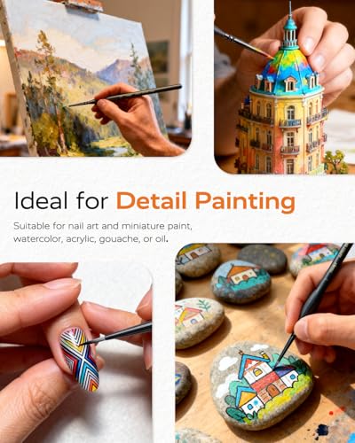 JusArt 24 Pcs Fine Paint Brushes for Detail, Set with Case Holder