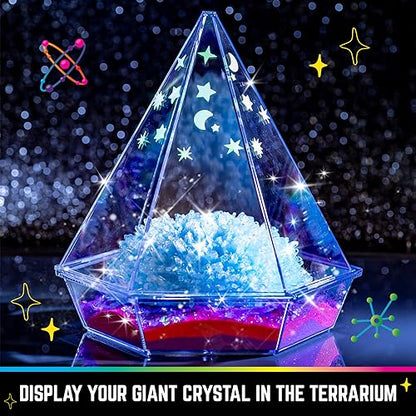 Original Stationery Starry Night Giant Crystal Growing Terrarium Kit for Kids, Fun Crystal Growing Kit with Glow in The Dark Stickers and Glitters, Awesome Gift Idea and Science Kits, Ages 3-14 - style: Starry Night