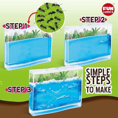 Science Ant Farm Kit for Live Ants, FunKidz Ant Colony Habitat Kit for Kids Gel Bug Terrarium House Watch Ants Dig Tunnels Entomology Learning Toys for Boys Gift