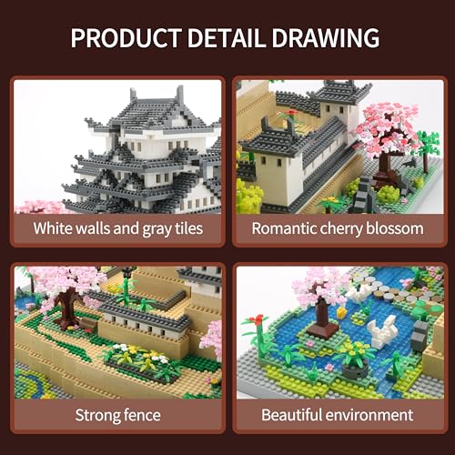 JXRLMB Big Micro Building Blocks Sets for Adults 10080 PCS Japan Himeji Castle Collectible Ornaments Model Kit for Teens Ages of 14+