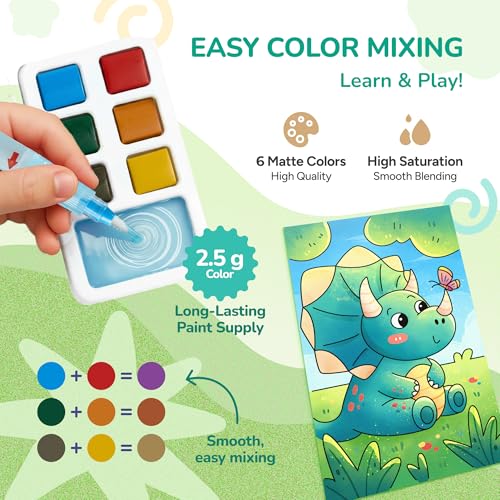 JoyCat 2 Pack Pocket Paint with Water Coloring Books for Kids - style: 2 Pack - Animals & Dinosaurs