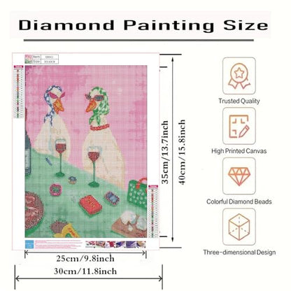 5D Diamond Painting Kits for Adults, Funny Fashion Ducks Diamond Art Kits - color: KM941-1
