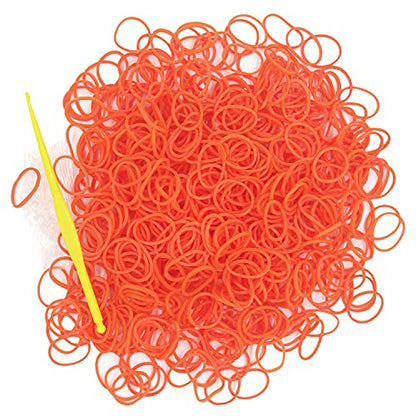 3000 Loom Rubber Bands Refill Kit,75 S-Clips & 5 Hooks Bracelet DIY Orange - color: Orange
