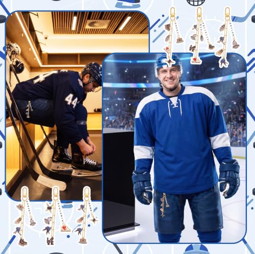 CraftyDream 558 Pcs Hockey Charm Keychain Making Kit Hockey Gifts DIY Craft - style: Hockey