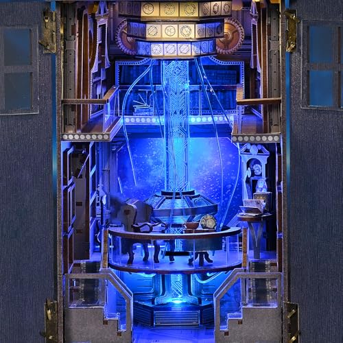 TOYQI Book Nook Kit, DIY Miniature Dollhouse Kit for Adults and Teens - color: Mysterious Blue Box