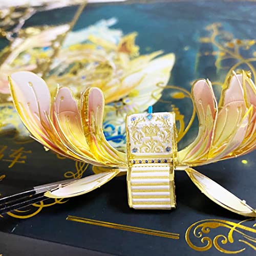 MU 3D Fairy Series Metal Puzzle Model Kits Cinderella's Elf Carriage, Princess Magic Palace Miniature Building, DIY Birthday Xmas Gift Toy Sets - color: Elf Carriage