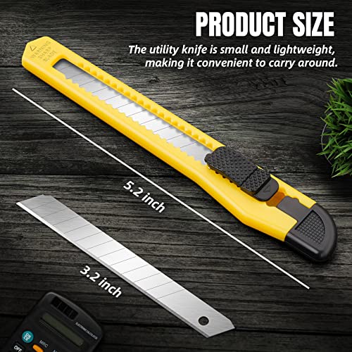 10 Pack Box Cutter Retractable, 9mm Razor Knife, Utility Knife - color: 10-multicolor