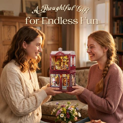 CUTEBEE Book Nook Kit 3D Wooden Puzzle DIY Miniature House for Adults