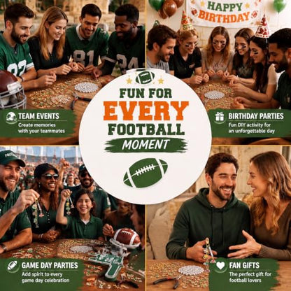 CraftyDream 558 Pcs Football Charm Keychain Making Kit DIY Name Bead Craft - style: Football