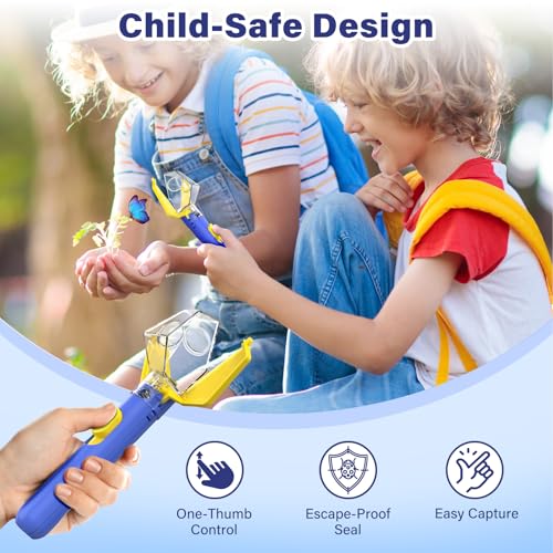 Bug Catcher for Kids with 6X Magnifier, STEM Educational Exploration Toys - color: Blue