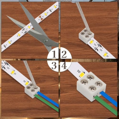 20 Pcs 2 Pin 8mm LED Strip Connector, Solderless Screw Terminal - size: 2Pin 8mm