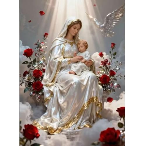 Virgin Mary Diamond Art Kits for Adults,5D Diamond Painting 12 x 16 inch - color: SH173