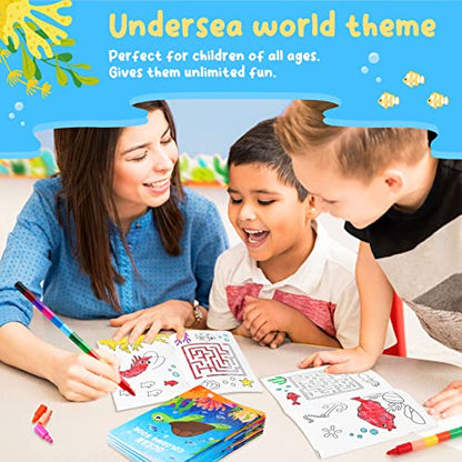 BenLouis 24 Pcs Under the Sea Mini Coloring Books for Kids Party Favors - style: Ocean