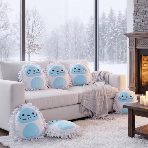 Weysat 6 Sets Christmas Snowman Tied Pillow Craft Kit No Sew Fleece Pillow - style: Snow