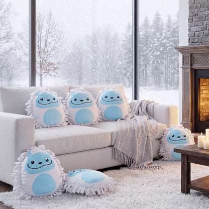 Weysat 6 Sets Christmas Snowman Tied Pillow Craft Kit No Sew Fleece Pillow - style: Snow
