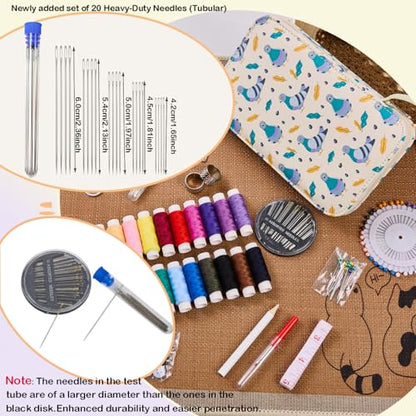 Printing Travel Sewing Kit with 130PCS Basic Sewing Supplies Accessories - color: 130PCS-Cartoon