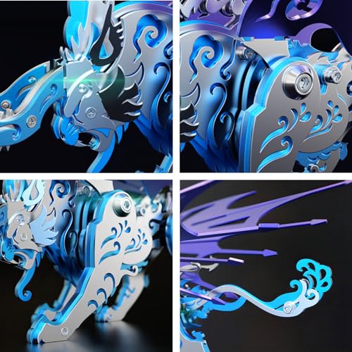 FILASLFT 3D Metal Puzzles for Adults,Mechanical Model Kit Qiong Qi Blue - color: C5-qiong Qi-blue