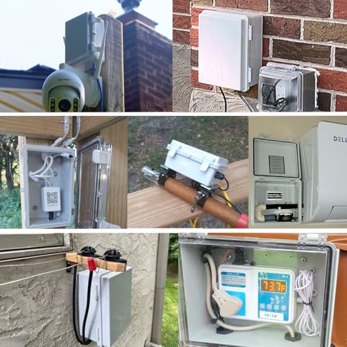 Zulkit Junction Box ABS Plastic Dustproof Waterproof IP67 Electrical Boxes Hinged Shell Outdoor Universal Project Enclosure Grey Clear Cover, Stainless Steel Buckles 15x11x5.1 Inch - size: 15"x11"x5.1" TC k