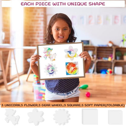Spin Art Machine for Kids Ages 6-8,Adjustable Speed Arts&Crafts Paint Spinner Toy with Origami Artwork, Thicker Splatter Guard, Battery Operated Kids Crafts Kits, Gift Boys Girls - color: blue