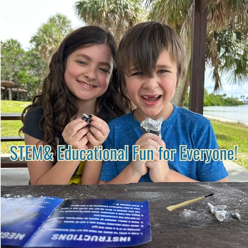 Megalodon Shark Tooth Dig Kit - Authentic Fossils Found in The USA(Megalodon Fragment Guaranteed + Lemon & Bull Shark Teeth) - Uncover Real Fossils - Perfect STEM Gift for Kids