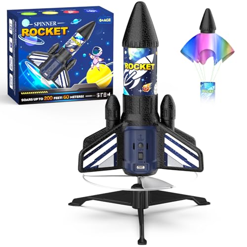 Rocket Launcher for Kids, 200 ft Self Launching Motorized Rocket Toy - color: Blue