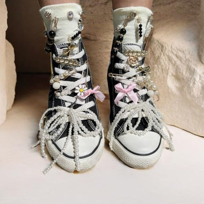 BIIQAKOO Socks Charms Sneaker Shoe Charms for Sock Safety Pins Junk Sock Brooches and Pins for Women Jewelry Charms Kit for Hat Clothes