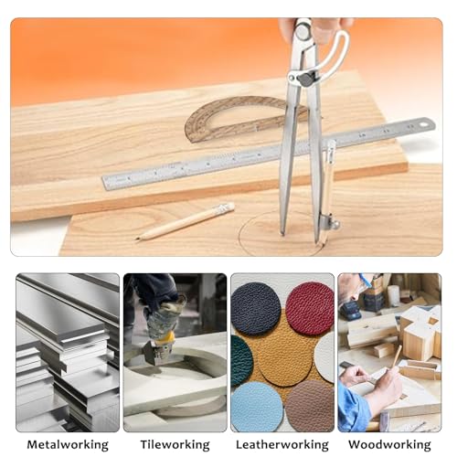 12 Inch Compass Geometry Tool Drawing Compass with Pencils - size: 12 inches+2 Pencils