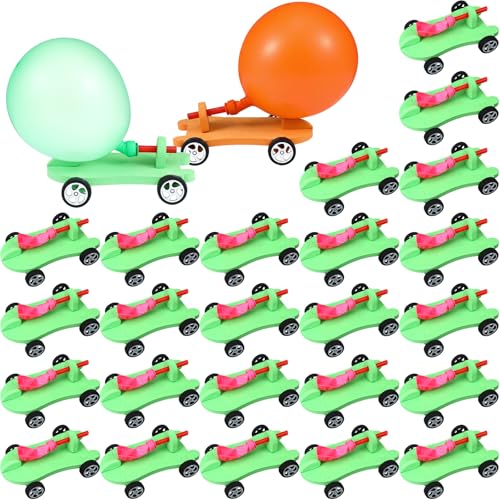 Shappy 24 Sets Car Balloon Powered Racers Balloon Launcher & Powered Car Set Fun Party Gifts Fun Educational Assembly Kit Birthday Party Prizes Presents Easy Science Experiment (Multicolor) - color: Multicolor
