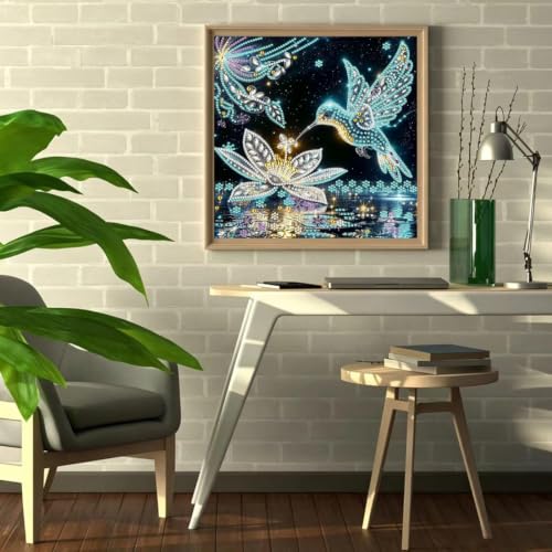 Hummingbird Diamond Art Painting Kits 5D Special Shape 12 x 12 inch - color: SH170