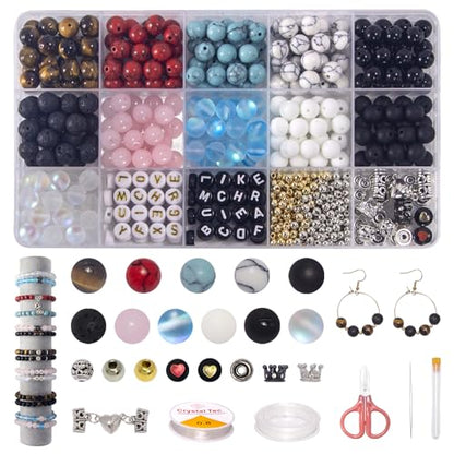 636pc Gemstone Beads for Jewelry Making - Bracelet Making Kit for Adlut Boy - color: Bracelet Making Kit for Adults