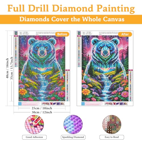 Okarina Diamond Art Kits for Adults & Beginners, Bear Diamond Painting Kit - color: HMDPUS-25903