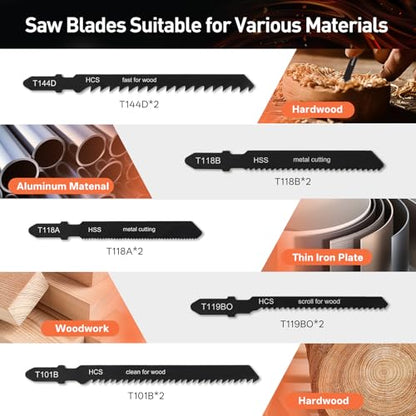 COMOWARE 17Pcs Handsaw & File Set, 6 Metal Needle File & 10 Handsaw Blades