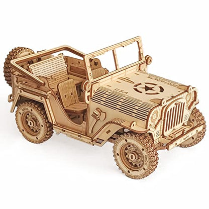 3D Wooden Off-Road Vehicle Puzzle, Wood Crafts DIY Assembly Mechanical SUV Model Kits, Wooden STEM Brain Teaser Puzzle, Christmas Birthday Gifts 3D Puzzle for Adults & Teens - color: Suv