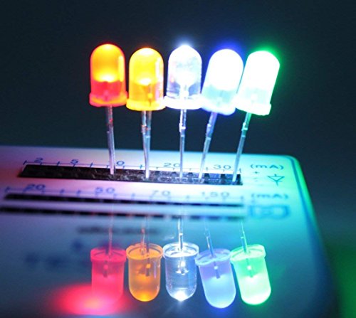 DiCUNO 5000pcs(5 Colors x1000pcs) 5mm LED Light Emitting Diode Assorted Kit