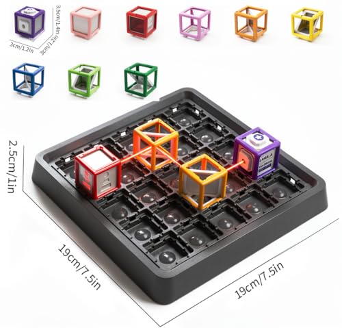 2026 New Laser Maze Reasoning Game, STEM Toys for Ages 8-13 with 60+ Challenges Puzzle Game, Ultimate STEM Logic Toys 37 Pcs Cubes, Learning Educational Toys Thinking Logic Games Ideal Children Gift