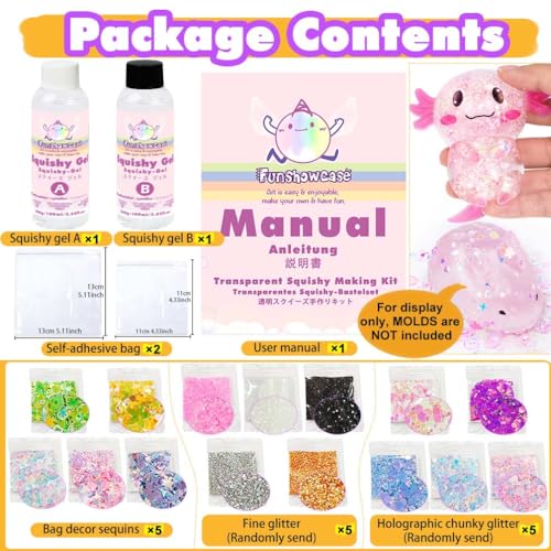 Taba Squishy Making Kit Clear Gel Flex Rubber Crystal Liquid Silicone 6.8oz Pack - color: Clear Gel Pack 6.8oz