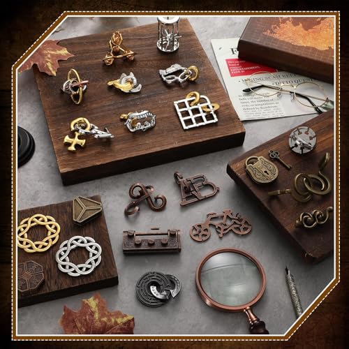 48 Pcs Metal Brain Teaser Puzzles Set for Adults, Vivid Style - style: Vivid Style