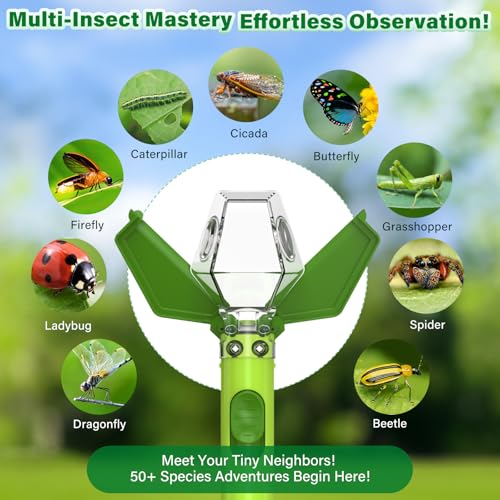Bug Catcher for Kids with 6X Magnifier, STEM Educational Exploration Toys - color: Green