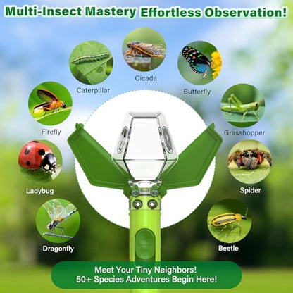 Bug Catcher for Kids with 6X Magnifier, STEM Educational Exploration Toys - color: Green