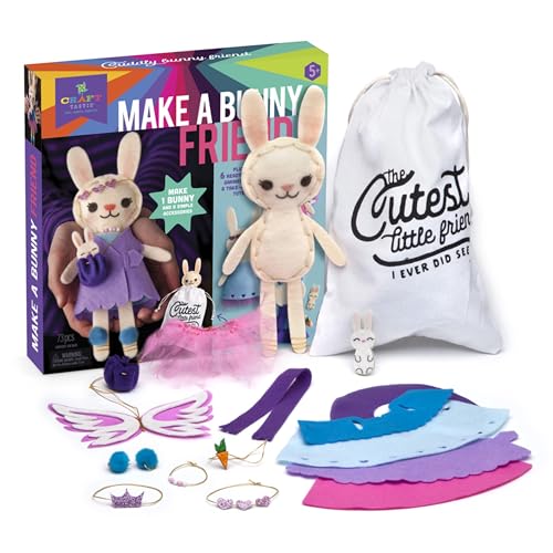 Craft-tastic – Make a Bunny Friend Craft Kit – Learn to Make 1 Easy-to-Sew Stuffie with Clothes & Accessories - style: Make a Bunny Friend Craft Kit