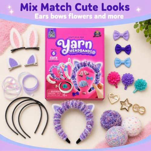 Wrap & Wear DIY Yarn Headband Making Kit, 7 Year Old Girl Birthday Gifts - style: Yarn Headbands